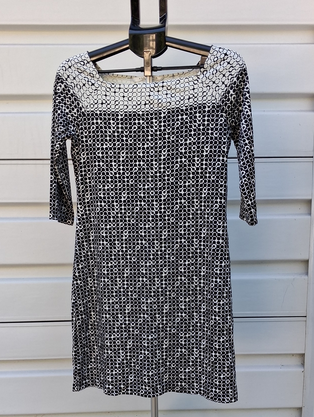 Max Studio Black and White Square-Neck Dress